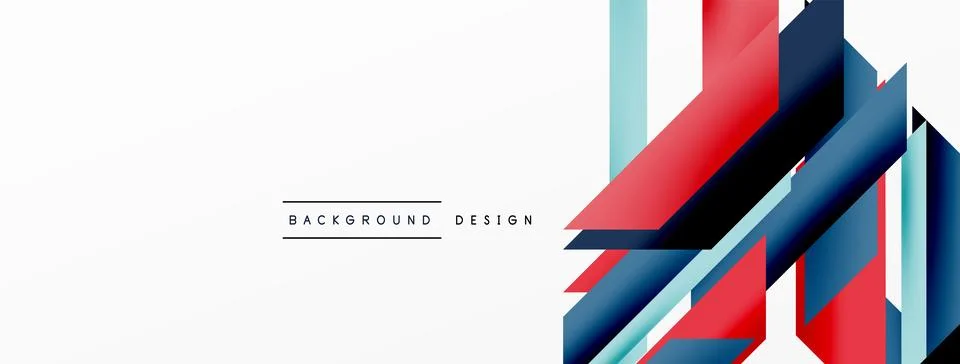 Minimal geometric abstract background. Dynamic 3d lines composition. Trendy Illustrazione stock