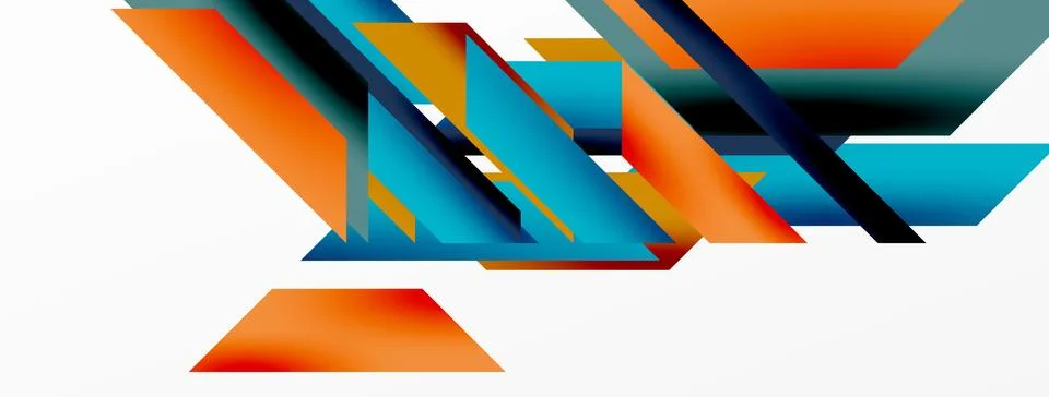 Minimal geometric abstract background. Dynamic 3d lines composition. Trendy Stock Illustration