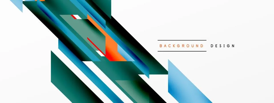 Minimal geometric abstract background. Dynamic 3d lines composition. Trendy Stock Illustration