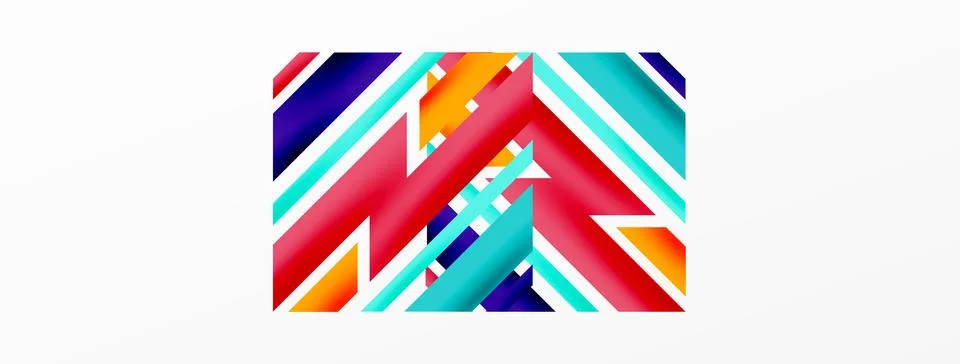 Minimal geometric abstract background. Dynamic 3d lines composition. Trendy Illustrazione stock