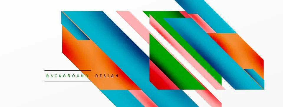 Minimal geometric abstract background. Dynamic 3d lines composition. Trendy Illustrazione stock
