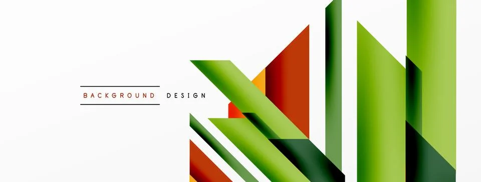 Minimal geometric abstract background. Dynamic 3d lines composition. Trendy Stock Illustration