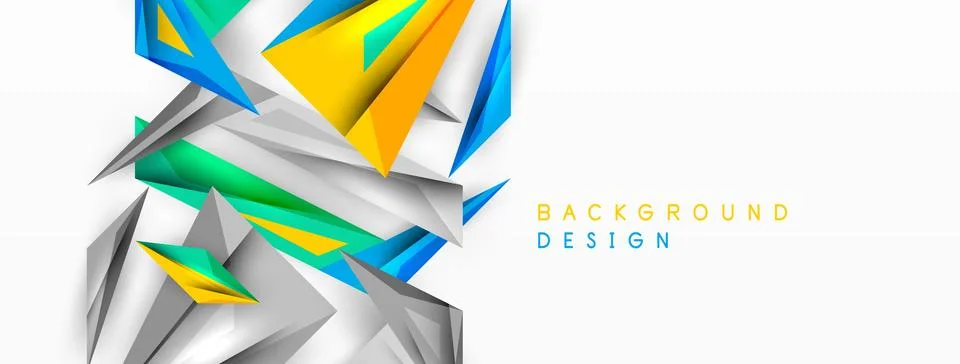 Minimal geometric abstract background. Low poly dynamic triangle design. Trendy Stock Illustration