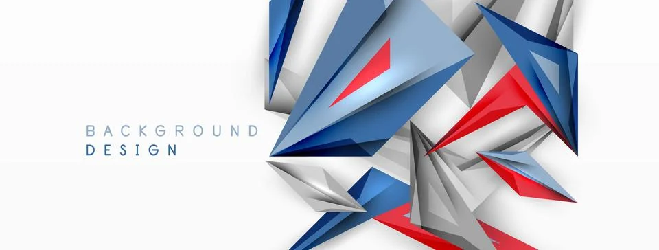Minimal geometric abstract background. Low poly dynamic triangle design. Trendy Illustration
