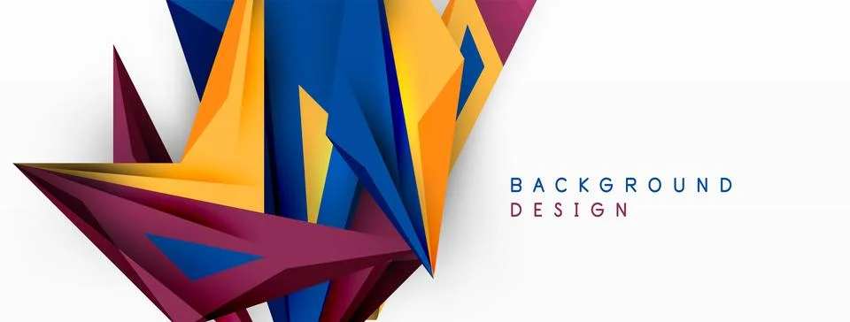 Minimal geometric abstract background. Low poly dynamic triangle design. Trendy Stock Illustration