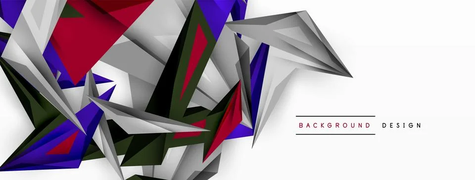 Minimal geometric abstract background. Low poly dynamic triangle design. Trendy Stock Illustration