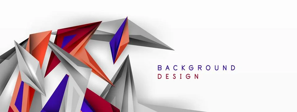 Minimal geometric abstract background. Low poly dynamic triangle design. Trendy Stock Illustration