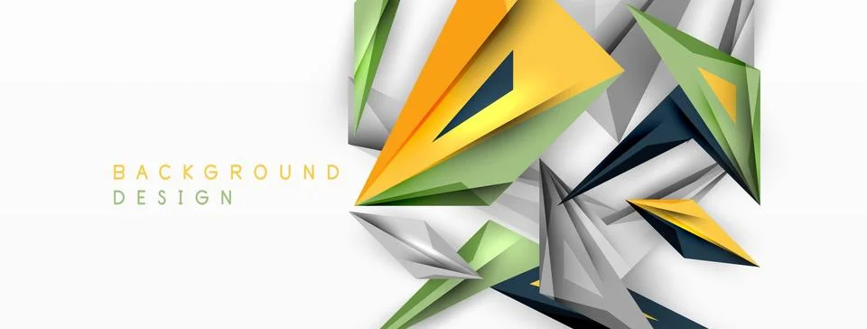 Minimal geometric abstract background. Low poly dynamic triangle design. Trendy Stock Illustration