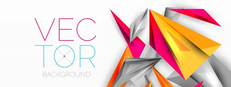 Minimal geometric abstract background. Low poly dynamic triangle design. Trendy Stock Illustration