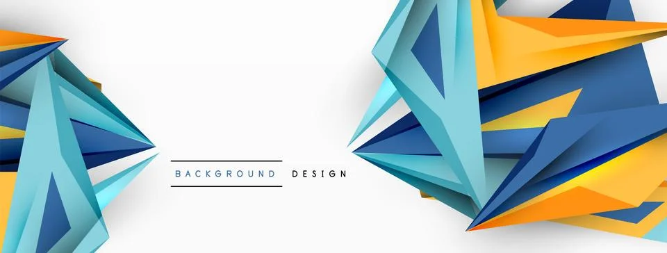 Minimal geometric abstract background. Low poly dynamic triangle design. Trendy Stock Illustration