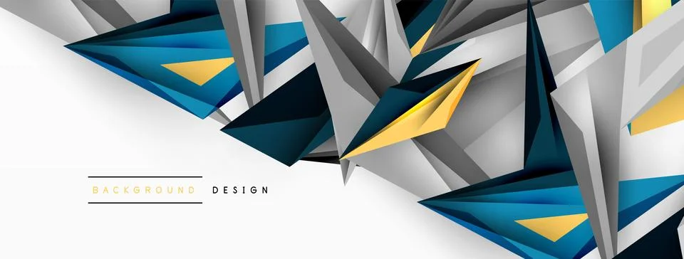 Minimal geometric abstract background. Low poly dynamic triangle design. Trendy Illustrazione stock