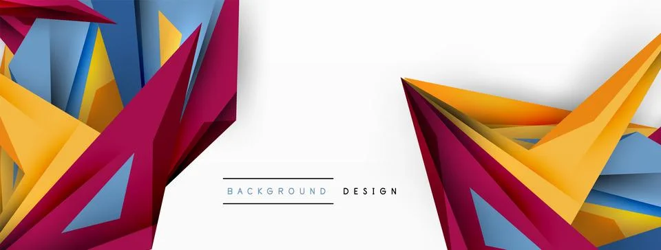 Minimal geometric abstract background. Low poly dynamic triangle design. Trendy Stock Illustration