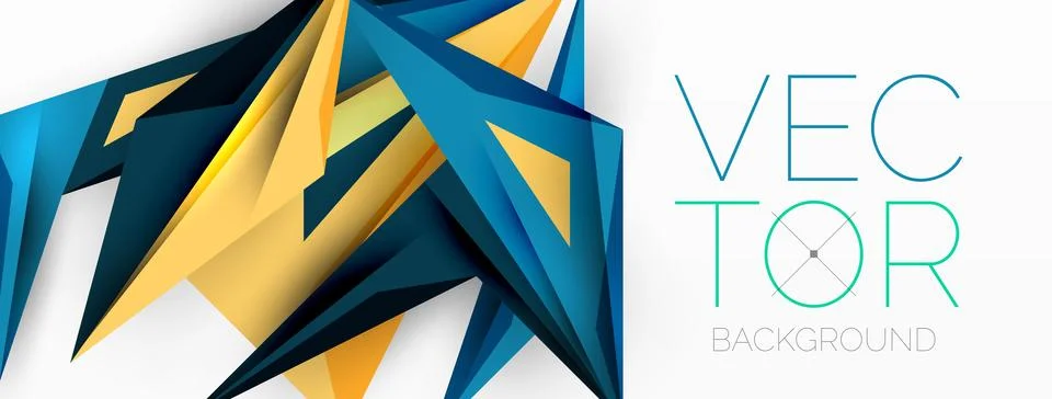 Minimal geometric abstract background. Low poly dynamic triangle design. Trendy Illustrazione stock