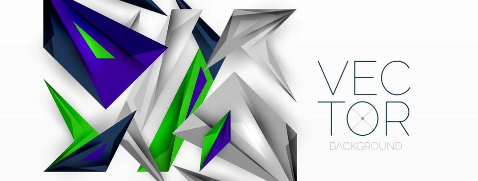 Minimal geometric abstract background. Low poly dynamic triangle design. Trendy 库存插图