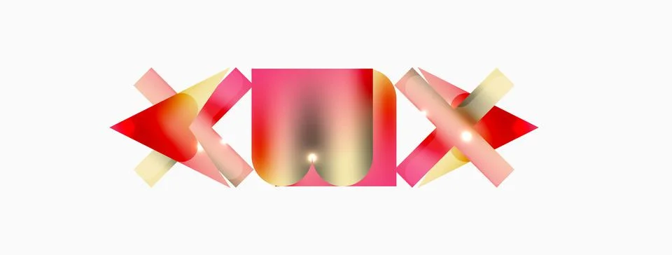 Minimal geometric abstract background. Primitive shapes composition backdrop Stock Illustration