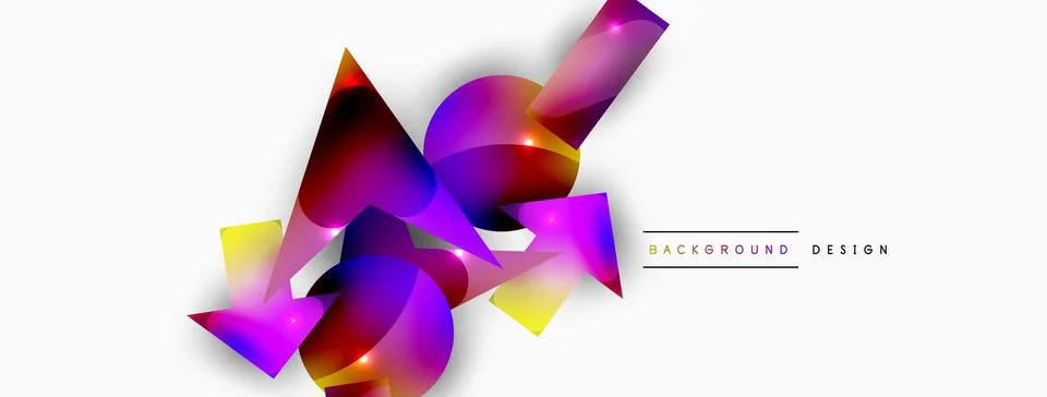 Minimal geometric abstract background. Primitive shapes composition backdrop Stock Illustration