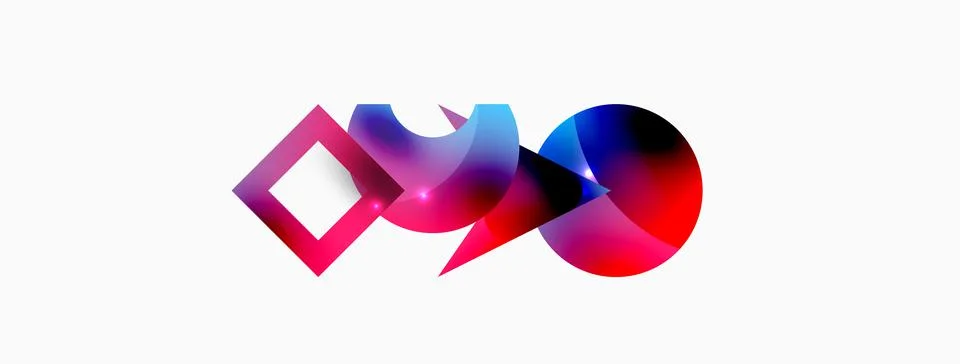 Minimal geometric abstract background. Primitive shapes composition backdrop Stock Illustration