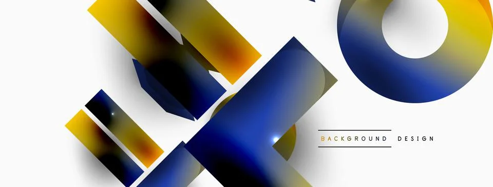Minimal geometric abstract background. Primitive shapes composition backdrop Stock Illustration