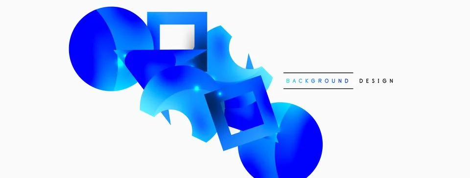 Minimal geometric abstract background. Primitive shapes composition backdrop Stock Illustration