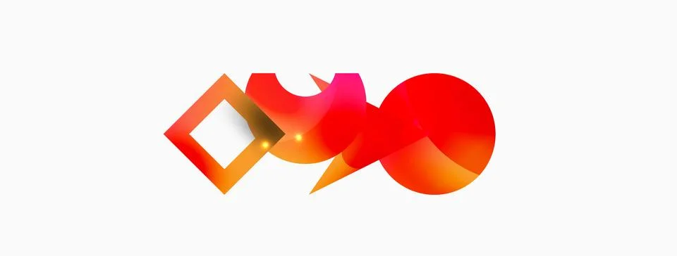 Minimal geometric abstract background. Primitive shapes composition backdrop Stock Illustration