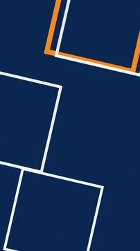 Minimal geometric arrows in deep blue with crisp white lines and warm orang.. Stock Illustration