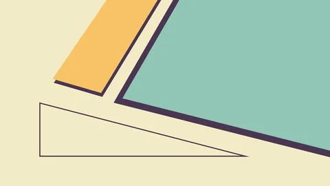 Minimal Geometric Artwork with Angular Blocks Ilustração Stock