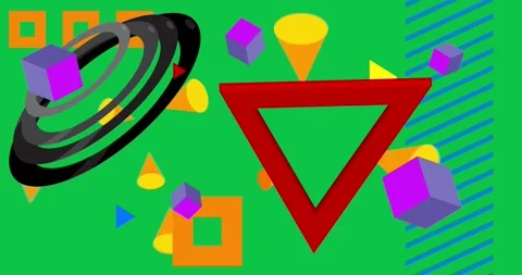 Minimal geometric backdrop elements video Stock Footage 297431138