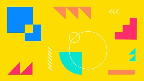 Minimal Geometric Background on Yellow Background Stock Illustration