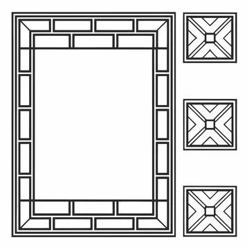 Minimal Geometric Border Set - Square and Rectangle Frames Stockillustratie