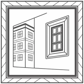 Minimal Geometric Border Set - Square and Rectangle Frames Stockillustratie