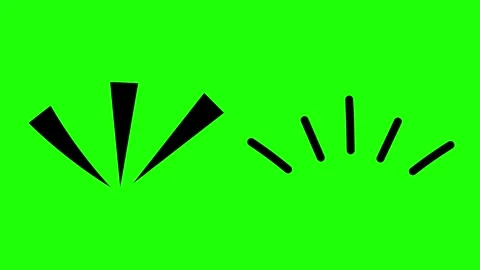 Minimal Geometric Burst Icons on Green Background Stock Footage 329192012