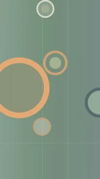 Minimal geometric circles pattern in muted green and soft orange tones, cre.. 스톡 일러스트