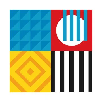 Minimal geometric colorful patterns Stock Illustration