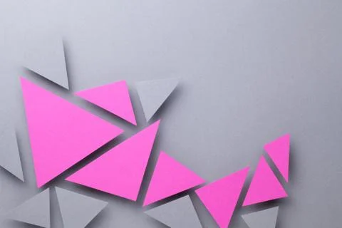 Minimal Geometric Composition Over Gray Paper Background Stock Illustration