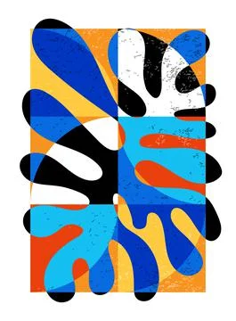 Minimal geometric design poster, vector template with primitive shapes Illustrazione stock