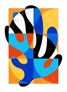 Minimal geometric design poster, vector template with primitive shapes Illustrazione stock