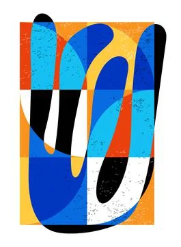 Minimal geometric design poster, vector template with primitive shapes Stock-Illustration