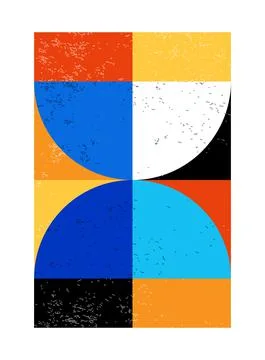 Minimal geometric design poster, vector template with primitive shapes Stock Illustration