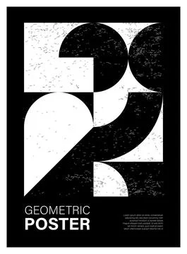 Minimal geometric design poster, vector template with primitive shapes Stock-Illustration