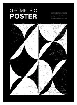Minimal geometric design poster, vector template with primitive shapes Stock-Illustration