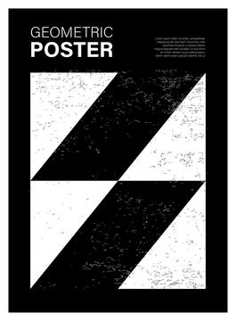 Minimal geometric design poster, vector template with primitive shapes Stock Illustration