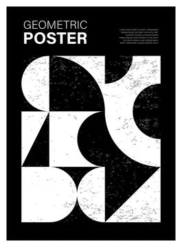 Minimal geometric design poster, vector template with primitive shapes Stock Illustration