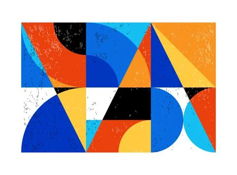 Minimal geometric design poster, vector template with primitive shapes Stock Illustration