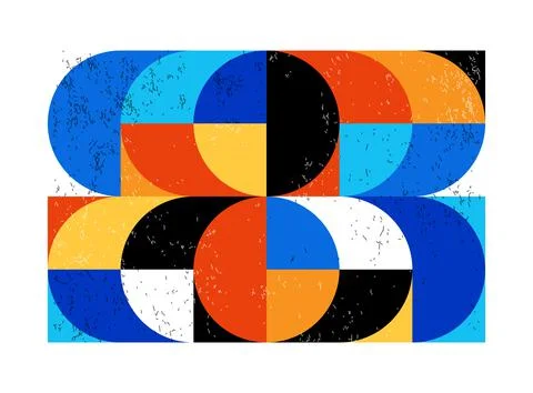 Minimal geometric design poster, vector template with primitive shapes Stock Illustration