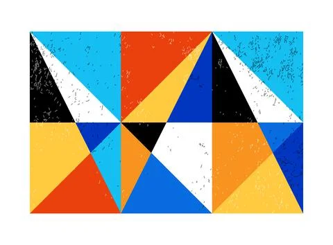 Minimal geometric design poster, vector template with primitive shapes Stock Illustration