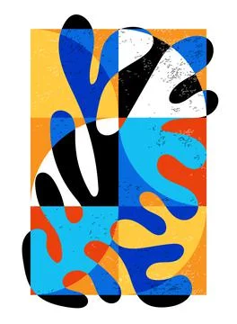 Minimal geometric design poster, vector template with primitive shapes Stock Illustration