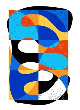 Minimal geometric design poster, vector template with primitive shapes Illustrazione stock
