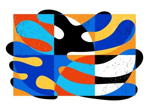 Minimal geometric design poster, vector template with primitive shapes Stock Illustration