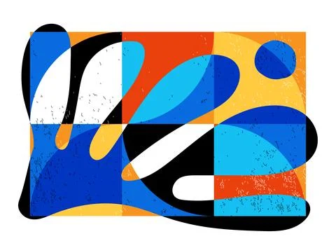 Minimal geometric design poster, vector template with primitive shapes Stock Illustration