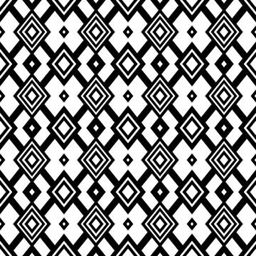 Minimal Geometric Diamond Pattern (Black, White) Stock Illustration
